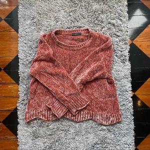 Zara Knit Cropped Chenille Sweater